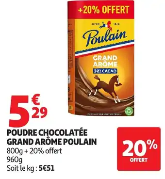 Auchan POULAIN Poudre chocolatée grand arôme offre