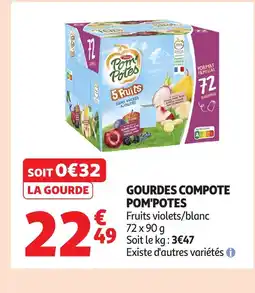 Auchan POM'POTES Gourdes compote offre