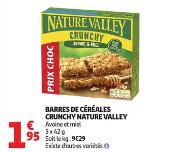 Auchan NATURE VALLEY Barres de céréales crunchy offre