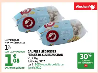Auchan AUCHAN Gaufres liégeoises perles de sucre offre