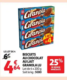 Auchan LU Biscuits au chocolat au lait offre
