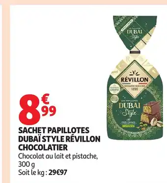 Auchan Sachet papillotes dubaï style révillon chocolatier offre