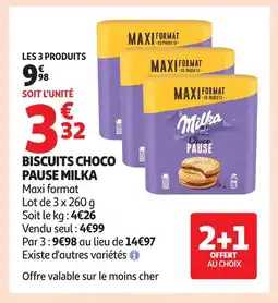 Auchan MILKA Biscuits choco pause offre