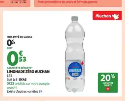 Auchan AUCHAN Limonade zéro offre