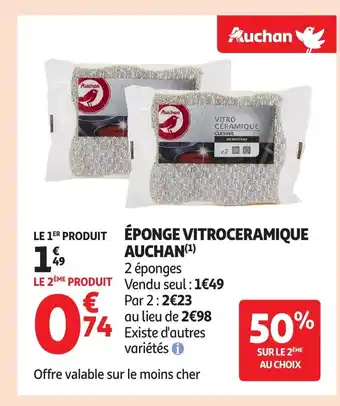 Auchan AUCHAN Éponge vitroceramique offre