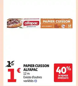 Auchan ALFAPAC Papier cuisson offre