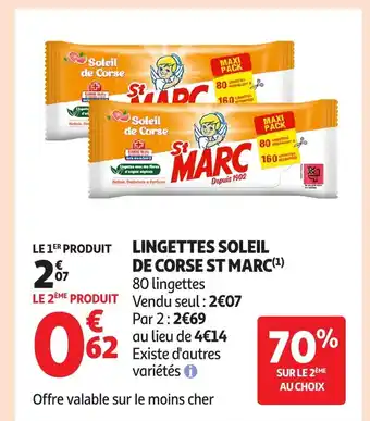 Auchan ST MARC Lingettes soleil de corse offre