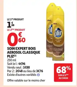 Auchan PLIZ Soin expert bois aerosol classique offre