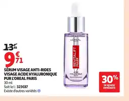 Auchan L'OREAL PARIS Sérum visage anti-rides visage acide hyaluronique pur offre