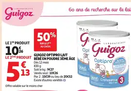 Auchan GUIGOZ Optipro lait bébé en poudre 3ème âge offre