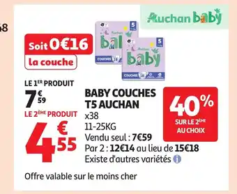 Auchan AUCHAN Baby couches t5 offre