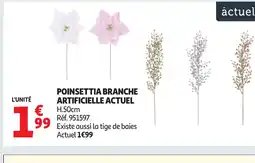 Auchan ACTUEL Poinsettia branche artificielle offre