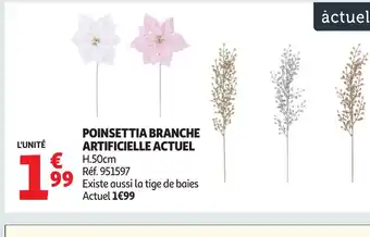Auchan ACTUEL Poinsettia branche artificielle offre