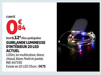 Auchan ACTUEL Guirlande lumineuse d'intérieur 20 led offre