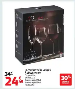 Auchan Le coffret de 18 verres à dégustation offre