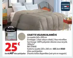Auchan Couette velours blanrêve offre