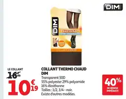 Auchan DIM Collant thermo chaud offre