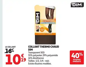 Auchan DIM Collant thermo chaud offre