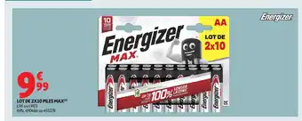 Auchan ENERGIZER Lot de 2x10 piles offre