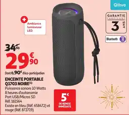 Auchan QILIVE Enceinte portable q1703 noire offre