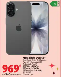 Auchan Apple iphone 17 256go offre