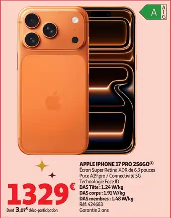 Auchan APPLE IPHONE 17 PRO 256GO offre