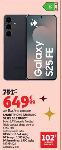 Auchan SAMSUNG Smartphone s25fe 5g 128 go offre