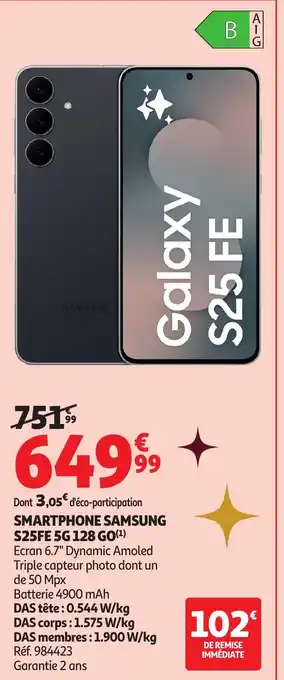 Auchan SAMSUNG Smartphone s25fe 5g 128 go offre