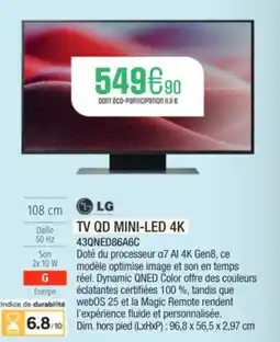 Extra LG Tv qd mini-led 4k 43qned86a6c offre