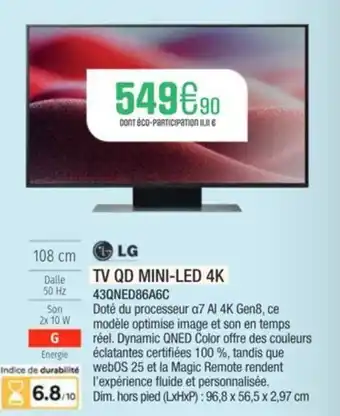 LG Tv qd mini-led 4k 43qned86a6c