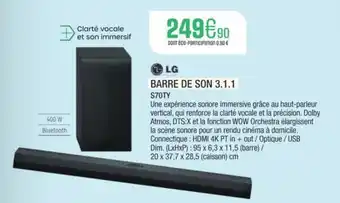 Extra LG Barre de son 3.1.1 s70ty offre