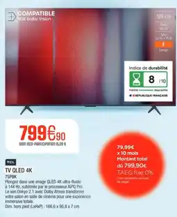 Extra TCL Tv qled 4k offre