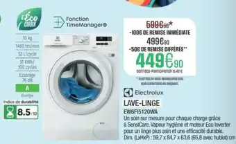 Extra ELECTROLUX Lave-linge ew6f15120wa offre