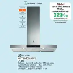 Extra ELECTROLUX Hotte décorative lft429x offre