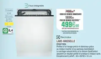 Extra ELECTROLUX Lave-vaisselle eeq47305l offre