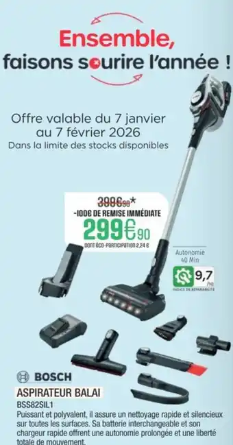 Extra BOSCH Aspirateur balai offre