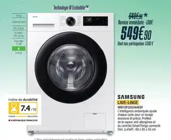 Proxi Confort SAMSUNG Lave-linge ww10fg5u34aeef offre