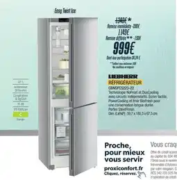 Proxi Confort LIEBHERR Réfrigérateur cbnsfc5223-22 offre