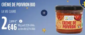 La Vie Claire Crème de poivron bio offre