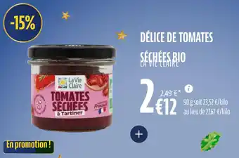 La Vie Claire Délice de tomates séchées bio offre