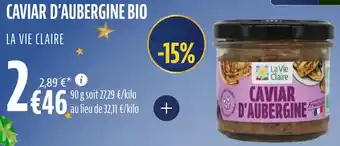 La Vie Claire Caviar d'aubergine bio offre