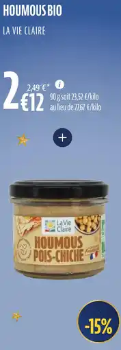 La Vie Claire Houmous bio offre