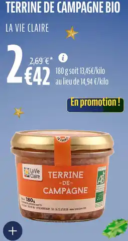La Vie Claire Terrine de campagne bio offre
