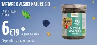 La Vie Claire Tartare d'algues nature bio offre