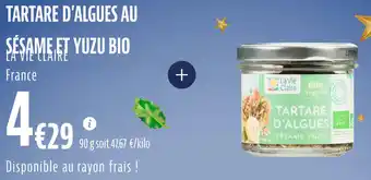 La Vie Claire Tartare d'algues au sésame et yuzu bio offre