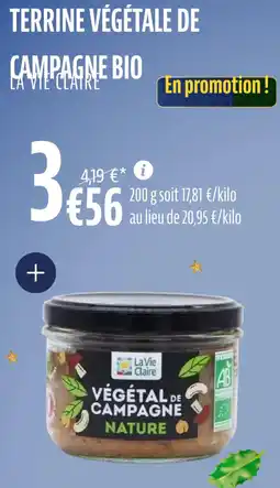 La Vie Claire Terrine végétale de campagne bio offre
