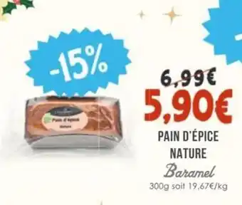 Naturalia BARAMEL Pain d'épice nature offre