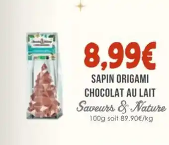 Naturalia SAVEURS & NATURE Sapin origami chocolat au lait offre