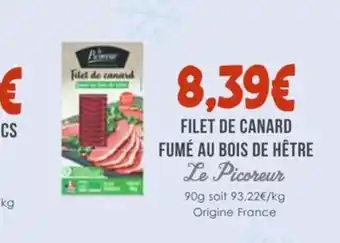 Naturalia LE PICOREUR Filet de canard fumé au bois de hêtre offre