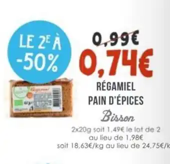 Naturalia BISSON Régamiel pain d'épices offre